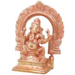 Bronze Ganesha Idol, Handcrafted Chola Ganapati Vinayaka Statue for Pooja, Home Temple, Decor & Gifting, Gold, 6.5 Inch, 1 Piece