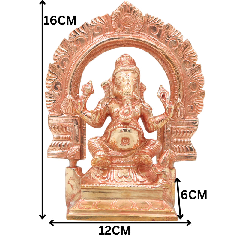 Bronze Ganesha Idol, Handcrafted Chola Ganapati Vinayaka Statue for Pooja, Home Temple, Decor & Gifting, Gold, 6.5 Inch, 1 Piece