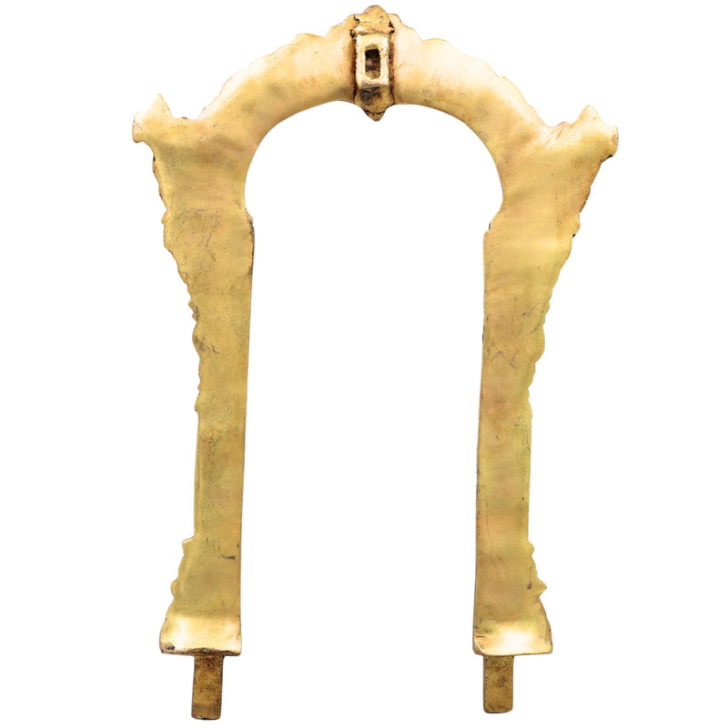 Brass Prabhavali for God Idols, Handcrafted Traditional Chola Temple Arch Halo Frame for Pooja, Mandir & Home Decor, Gold, 12 Inch, 1 Piece