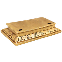 Handcrafted Traditional Brass Chowki, Brass Pooja Peetham for Mandir, Home Temple, Spiritual Decor & Gifting, Gold, 1.5 Inch, 1 Piece