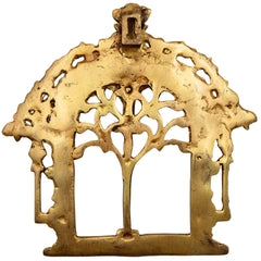 Bhunes Brass Prabhavali Arch Frame – Wall Hanging Kirtimukha Prabhawali | Traditional Pooja Temple Decor | Prabhaval for Home & Deity Idol Backdrop, Gold, 8 Inch, 1 Piece