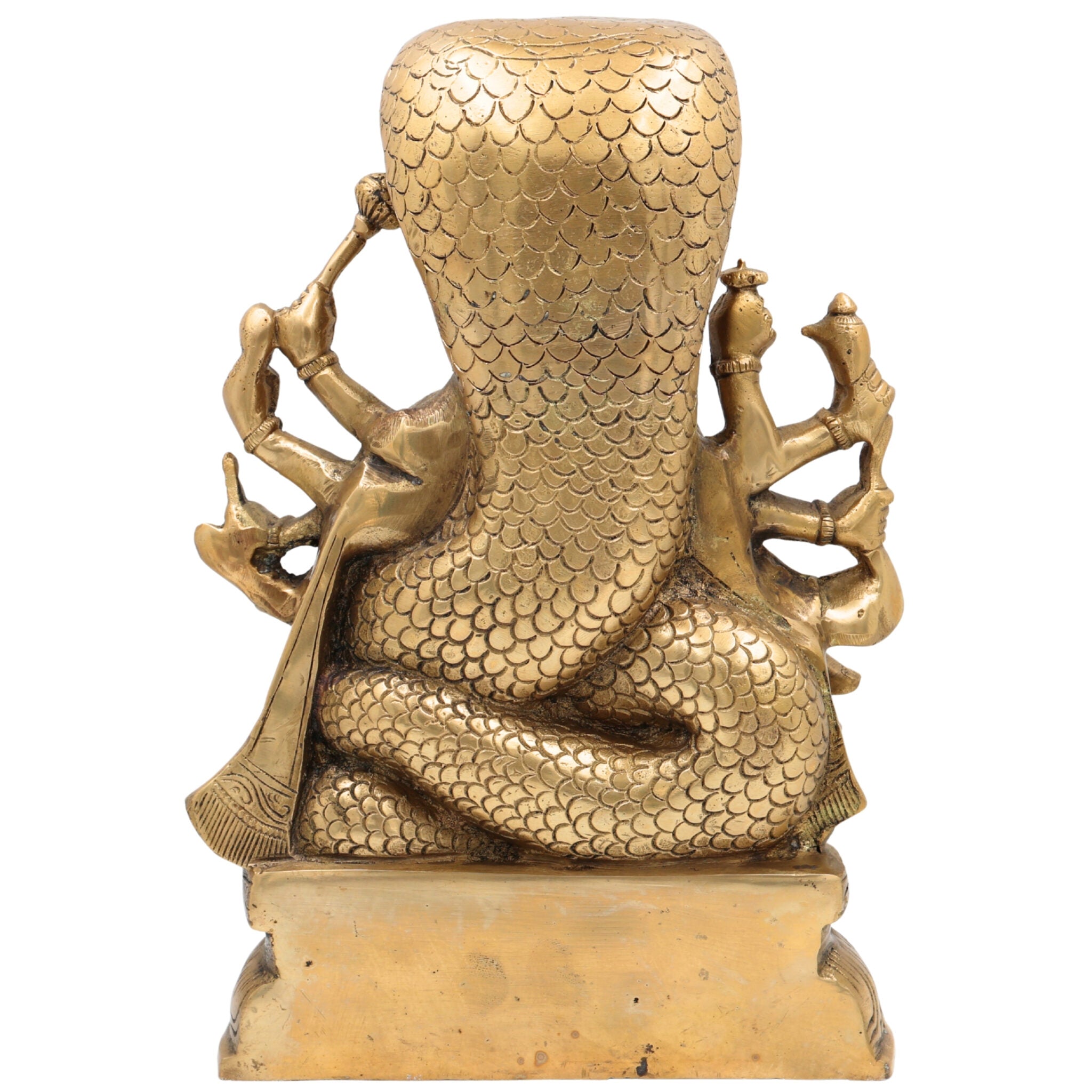 Ugra Narasimha Brass Idol Killing Hiranyakashipu, Lakshmi Narasimha Murti, Veera Narasimha Vigraha, Lord Narasimha Pooja Statue, Prahlada Protection Sculpture,Gold, 12 Inch, 1 Piece