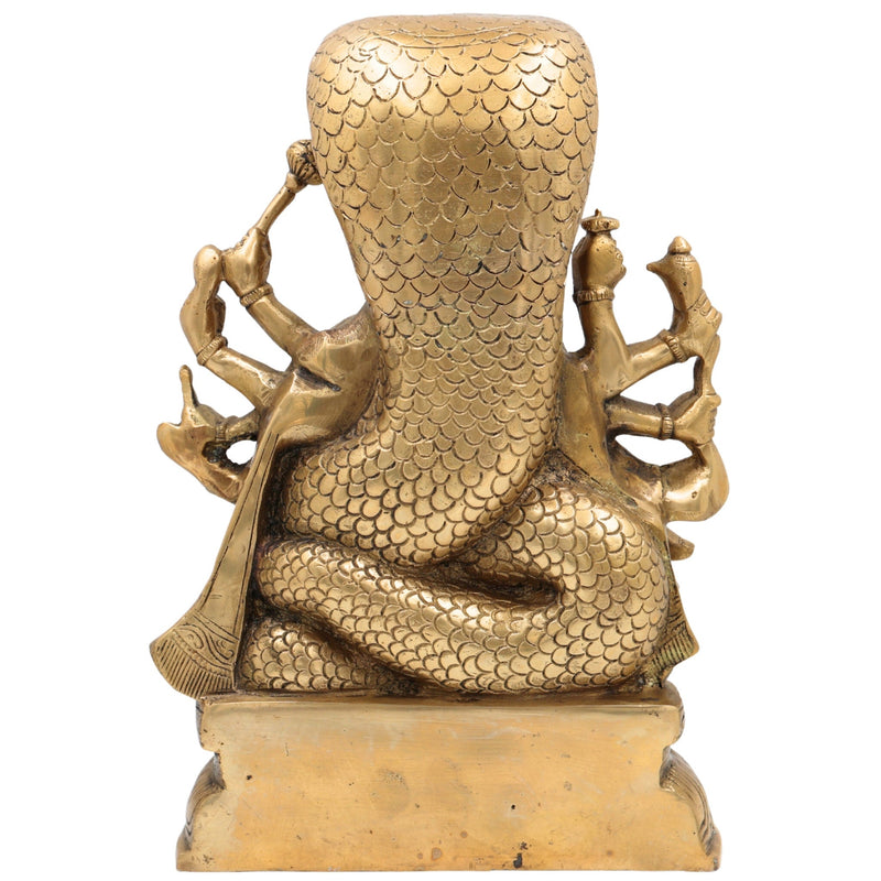 Ugra Narasimha Brass Idol Killing Hiranyakashipu, Lakshmi Narasimha Murti, Veera Narasimha Vigraha, Lord Narasimha Pooja Statue, Prahlada Protection Sculpture,Gold, 12 Inch, 1 Piece
