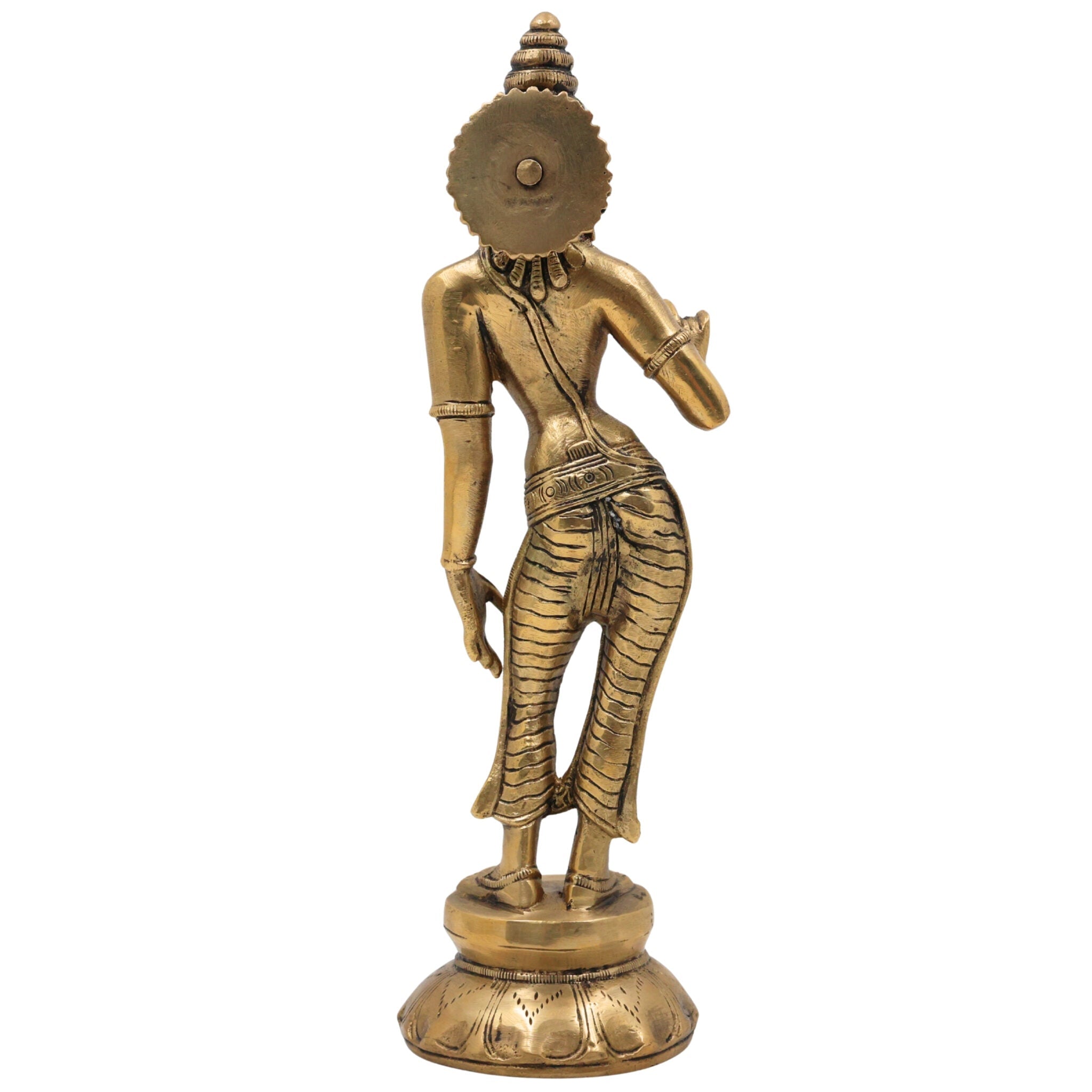 Brass Parvati Idol Gauri Uma Adi Shakti Mahadevi Vigraha for Home Pooja Temple Decor, Gold, 11 Inch, 1 Piece