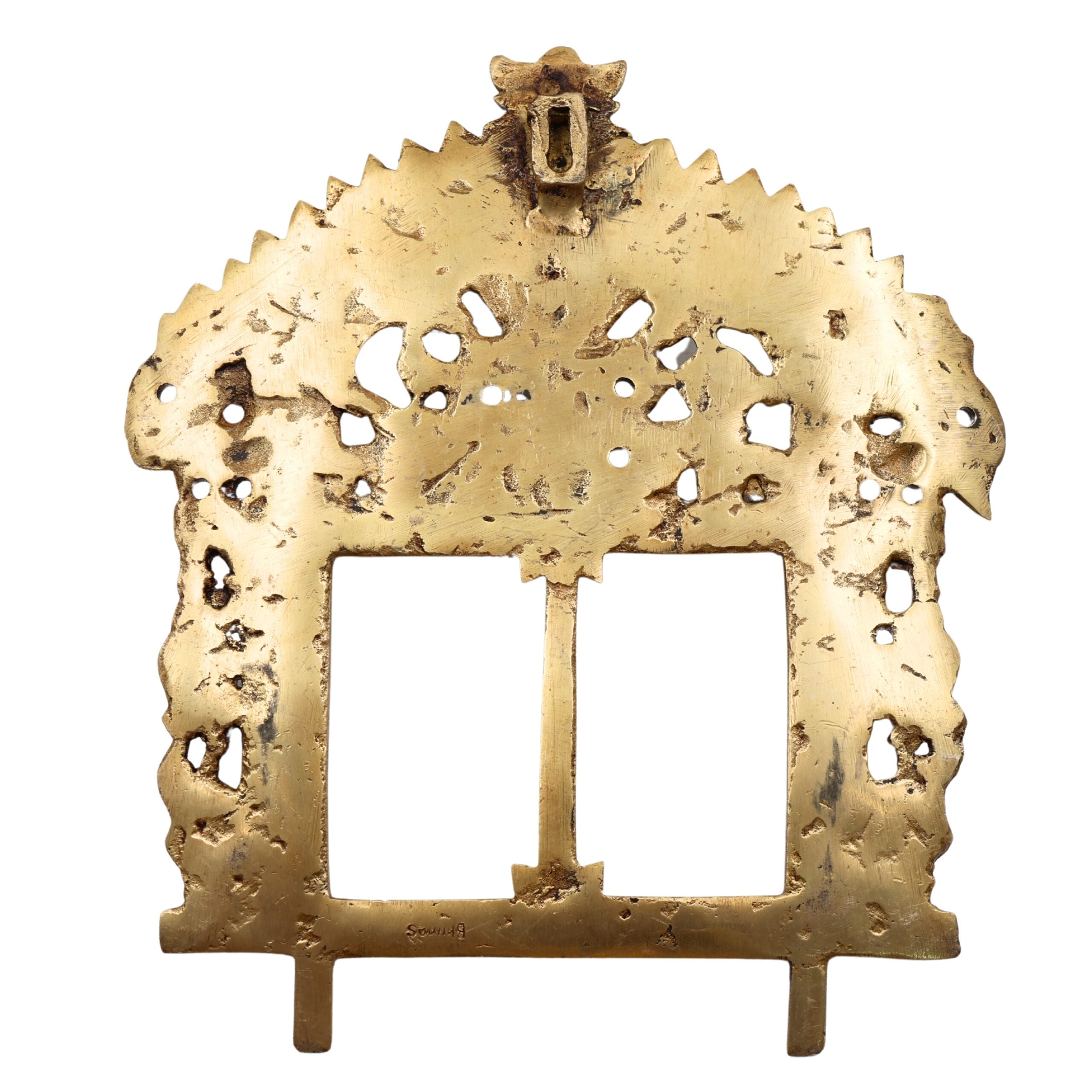 Bhunes Brass Prabhavali Frame Arch with Sheshnag – Prabhawali Wall Hanging for Temple, Home Decor & Deity Backdrop | Prabhaval with Kirtimukha for Pooja Mandir, Gold, 10 Inch, 1 Piece