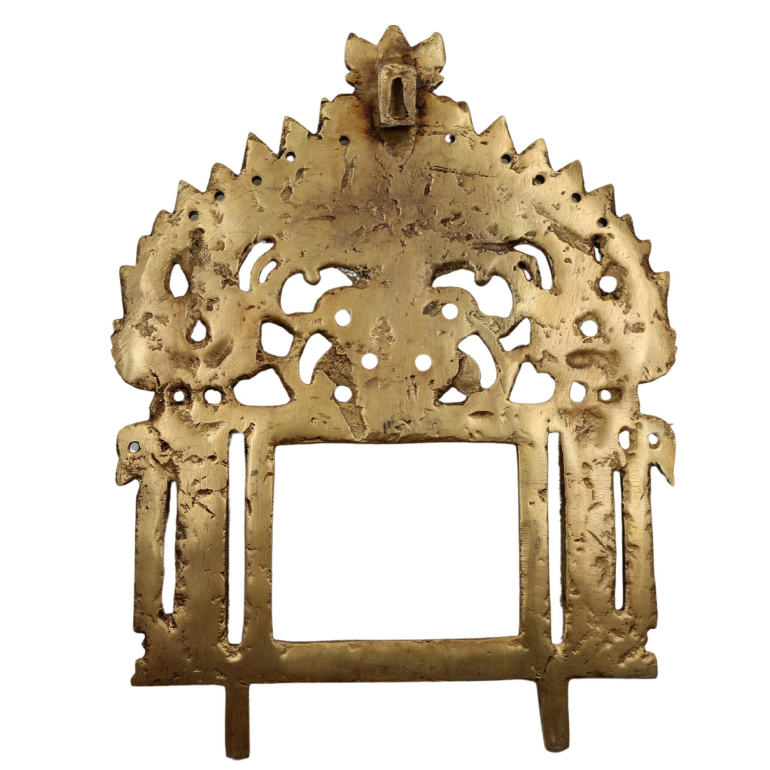 Bhunes Brass Prabhavali with Sheshnag, Traditional Arch Frame Wall Hanging for Temple, Pooja Mandir, God Idol Backdrop, Prabhawal Decor for Home, Gold, 11.5 Inch, 1 Piece