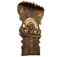 Brass Sheshnag Shaped Prabhavali Arch Wall Hanging, Snake Prabhawali for Temple, Home Decor, and Deity Backdrop | Brass Prabhaval for Pooja Mandir, Gold, 10.5 Inch, 1 Piece