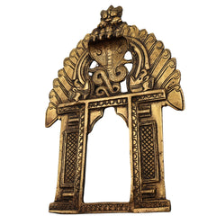 Bhunes Brass Prabhavali with Sheshnag Frame – Traditional Temple Arch Wall Hanging for Deity | Prabhawal Prabhawali Prabhaval for Mandir & Home Decor, Gold, 11.5 Inch, 1 Piece