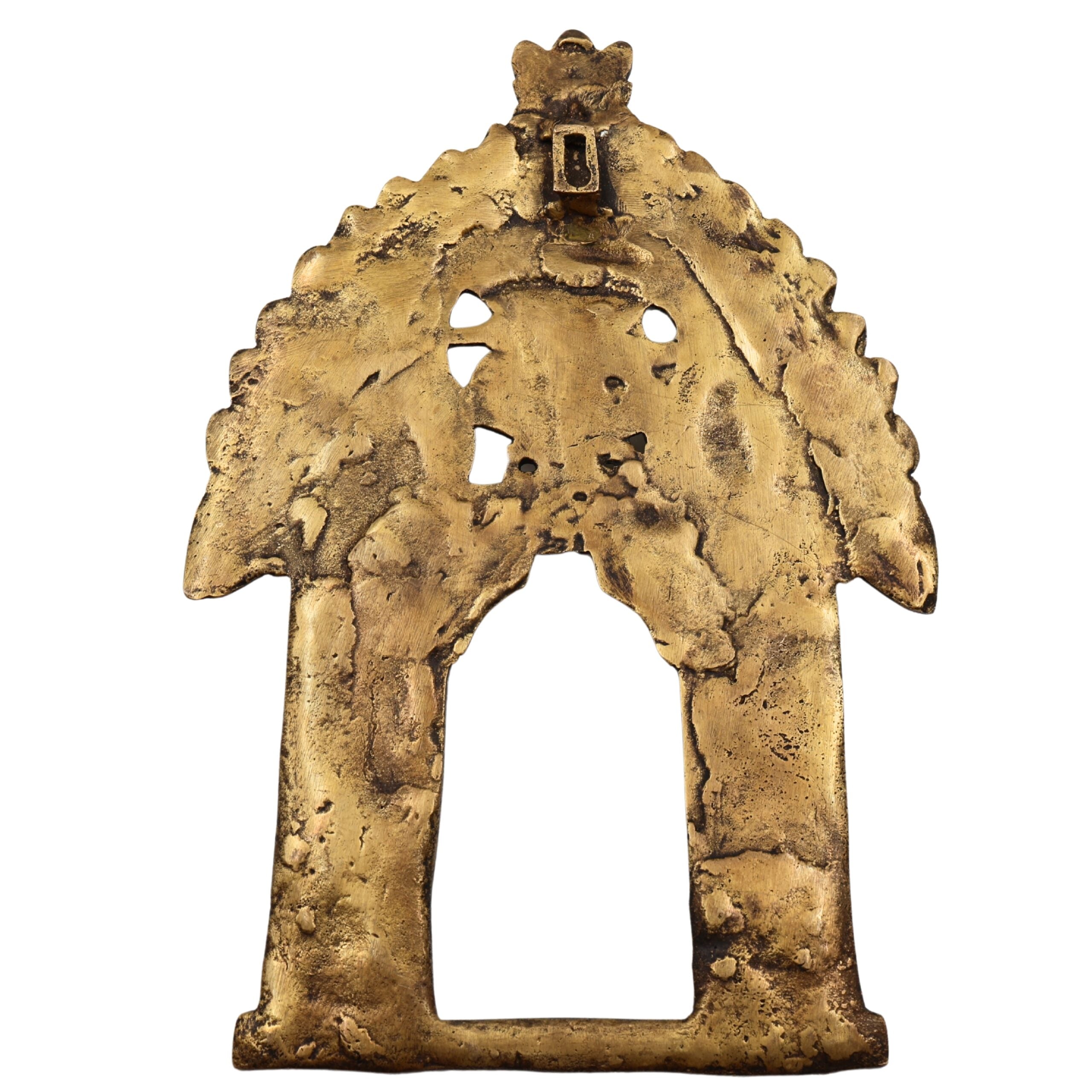 Bhunes Brass Prabhavali with Sheshnag Frame – Traditional Temple Arch Wall Hanging for Deity | Prabhawal Prabhawali Prabhaval for Mandir & Home Decor, Gold, 11.5 Inch, 1 Piece