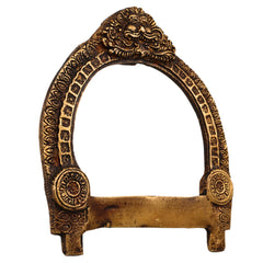 Bhunes Small Brass Prabhavali Arch Frame – Wall Hanging Prabhawali for Temple, Home Decor & Deity Backdrop | Traditional Prabhaval for Pooja Mandir, Gold, 5.5 Inch, 1 Piece
