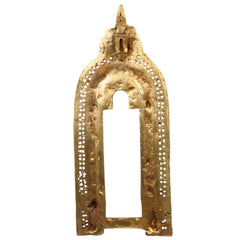 Bhunes Brass Handcrafted Prabhavali Arch Frame – Temple Wall Hanging with Kirtimukha for Deities | Traditional Brass Backdrop for Home Mandir Decor, Gold, 13 Inch, 1 Piece