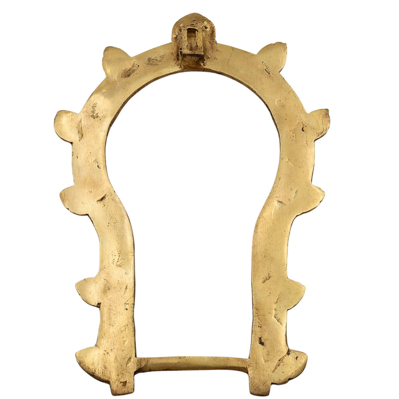 Bhunes Brass Traditional Prabhavali Arch Frame – Wall Hanging Prabhawali for Home Temple & Deity Backdrop | Prabhaval Decor for Pooja Room, Gold, 10.5 Inch, 1 Piece