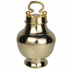 Hand Carved Brass Kamandal, Ganga Jali, Gangajali, Water Loota, Kamandal, Brass Stoup, Water Container, Lotiya for Puja and Decor, 1 Litre