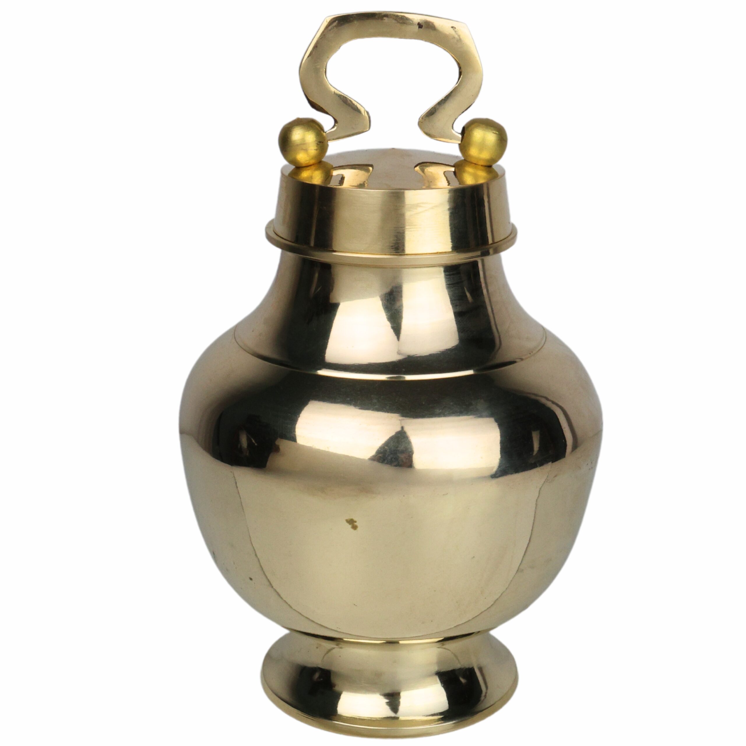 Hand Carved Brass Kamandal, Ganga Jali, Gangajali, Water Loota, Kamandal, Brass Stoup, Water Container, Lotiya for Puja and Decor, 1 Litre