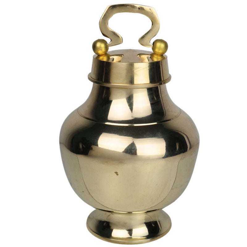 Hand Carved Brass Kamandal, Ganga Jali, Gangajali, Water Loota, Kamandal, Brass Stoup, Water Container, Lotiya for Puja and Decor, 1 Litre