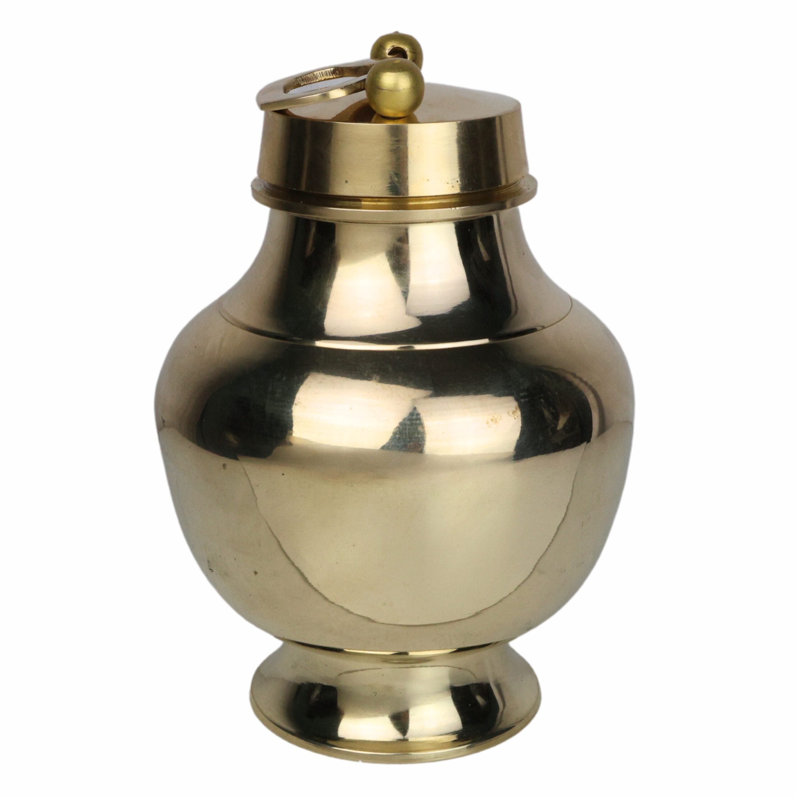 Hand Carved Brass Kamandal, Ganga Jali, Gangajali, Water Loota, Kamandal, Brass Stoup, Water Container, Lotiya for Puja and Decor, 1 Litre