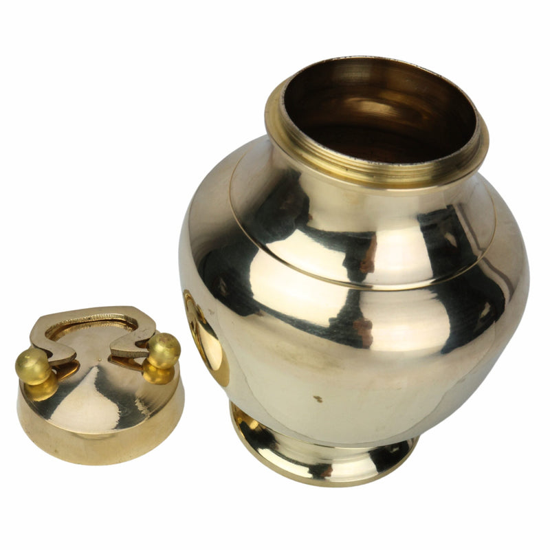 Hand Carved Brass Kamandal, Ganga Jali, Gangajali, Water Loota, Kamandal, Brass Stoup, Water Container, Lotiya for Puja and Decor, 1 Litre