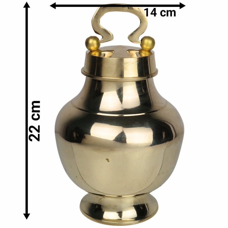 Hand Carved Brass Kamandal, Ganga Jali, Gangajali, Water Loota, Kamandal, Brass Stoup, Water Container, Lotiya for Puja and Decor, 1 Litre