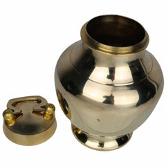 Hand Carved Brass Kamandal, Ganga Jali, Gangajali, Water Loota, Kamandal, Brass Stoup, Water Container, Lotiya for Puja and Decor, 1 Litre