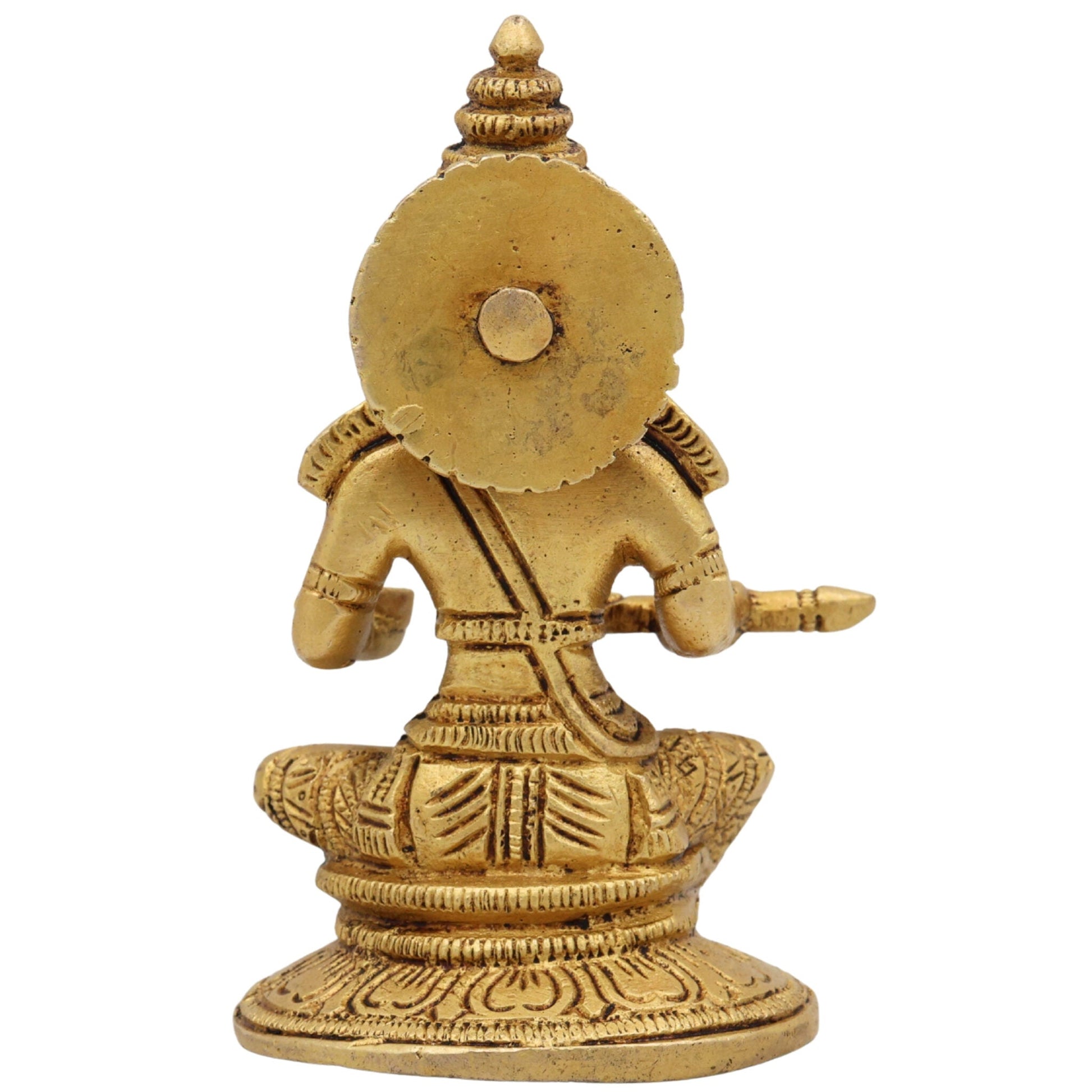 Brass Annapurna Devi Idol, Annapoorna Mata Murti, Annada Parvati Sculpture for Pooja, Kitchen, Temple & Gifts, Gold, 5 Inch, 1 Piece