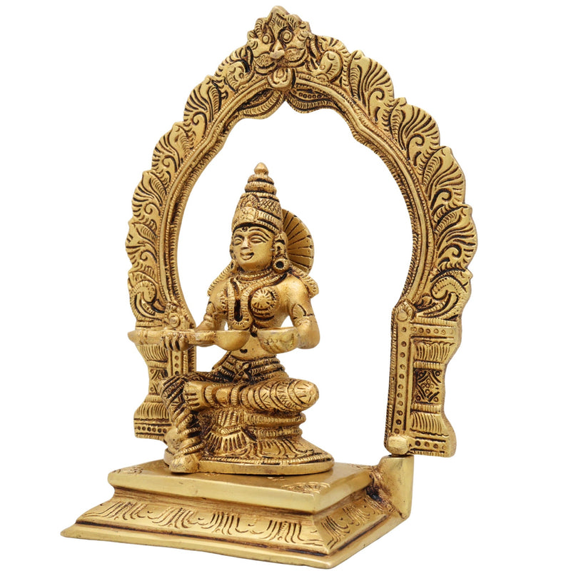 Brass Annapurna Devi Idol for Pooja Room | Annapoorna Mata Murti | Annada Annapurneshwari Parvati Sculpture for Home Temple Decor,Gold, 8 Inch, 1 Piece