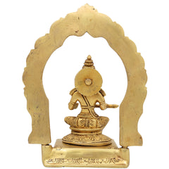 Brass Annapurna Devi Idol for Pooja Room | Annapoorna Mata Murti | Annada Annapurneshwari Parvati Sculpture for Home Temple Decor,Gold, 8 Inch, 1 Piece