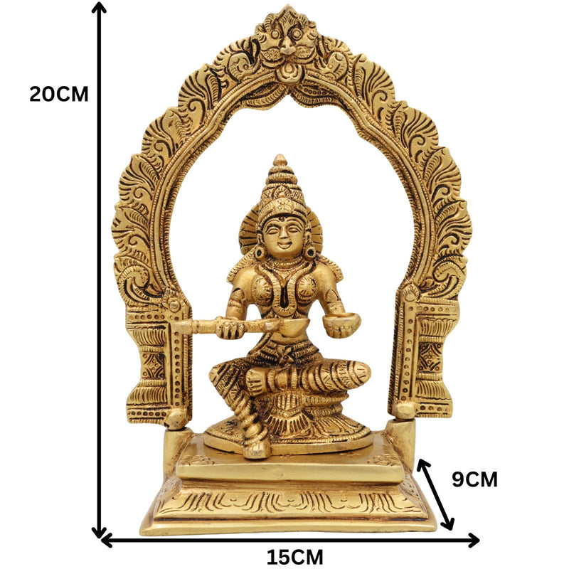 Brass Annapurna Devi Idol for Pooja Room | Annapoorna Mata Murti | Annada Annapurneshwari Parvati Sculpture for Home Temple Decor,Gold, 8 Inch, 1 Piece