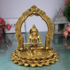 Brass Annapurna Devi Idol | Annapoorna Mata Annapurneshwari Annalakshmi Murti | Peetal Goddess of Food & Prosperity for Pooja Room, Temple & Home Decor,Gold, 8 Inch, 1 Piece