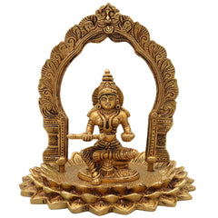 Brass Annapurna Devi Idol | Annapoorna Mata Annapurneshwari Annalakshmi Murti | Peetal Goddess of Food & Prosperity for Pooja Room, Temple & Home Decor,Gold, 8 Inch, 1 Piece