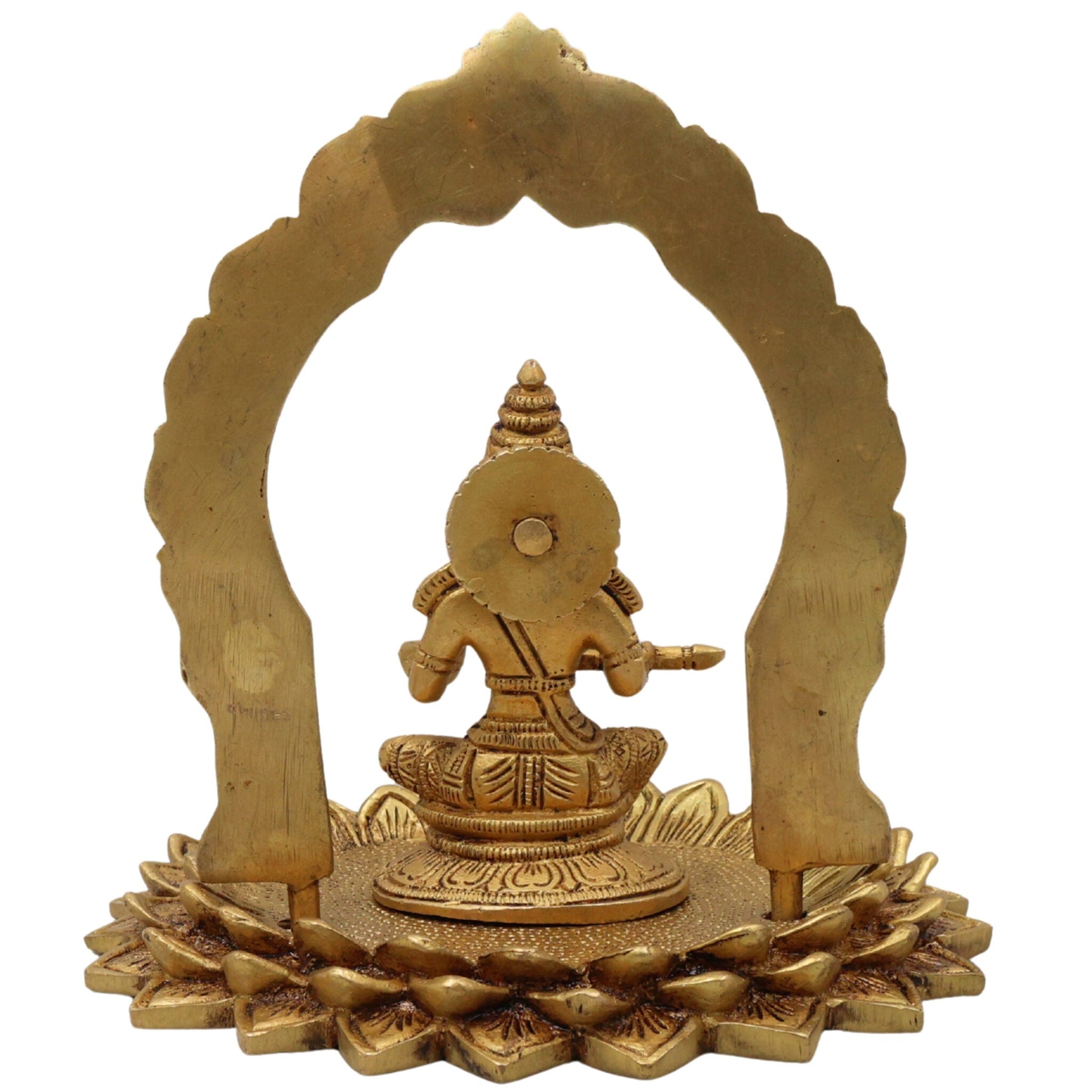 Brass Annapurna Devi Idol | Annapoorna Mata Annapurneshwari Annalakshmi Murti | Peetal Goddess of Food & Prosperity for Pooja Room, Temple & Home Decor,Gold, 8 Inch, 1 Piece