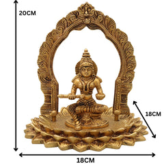 Brass Annapurna Devi Idol | Annapoorna Mata Annapurneshwari Annalakshmi Murti | Peetal Goddess of Food & Prosperity for Pooja Room, Temple & Home Decor,Gold, 8 Inch, 1 Piece