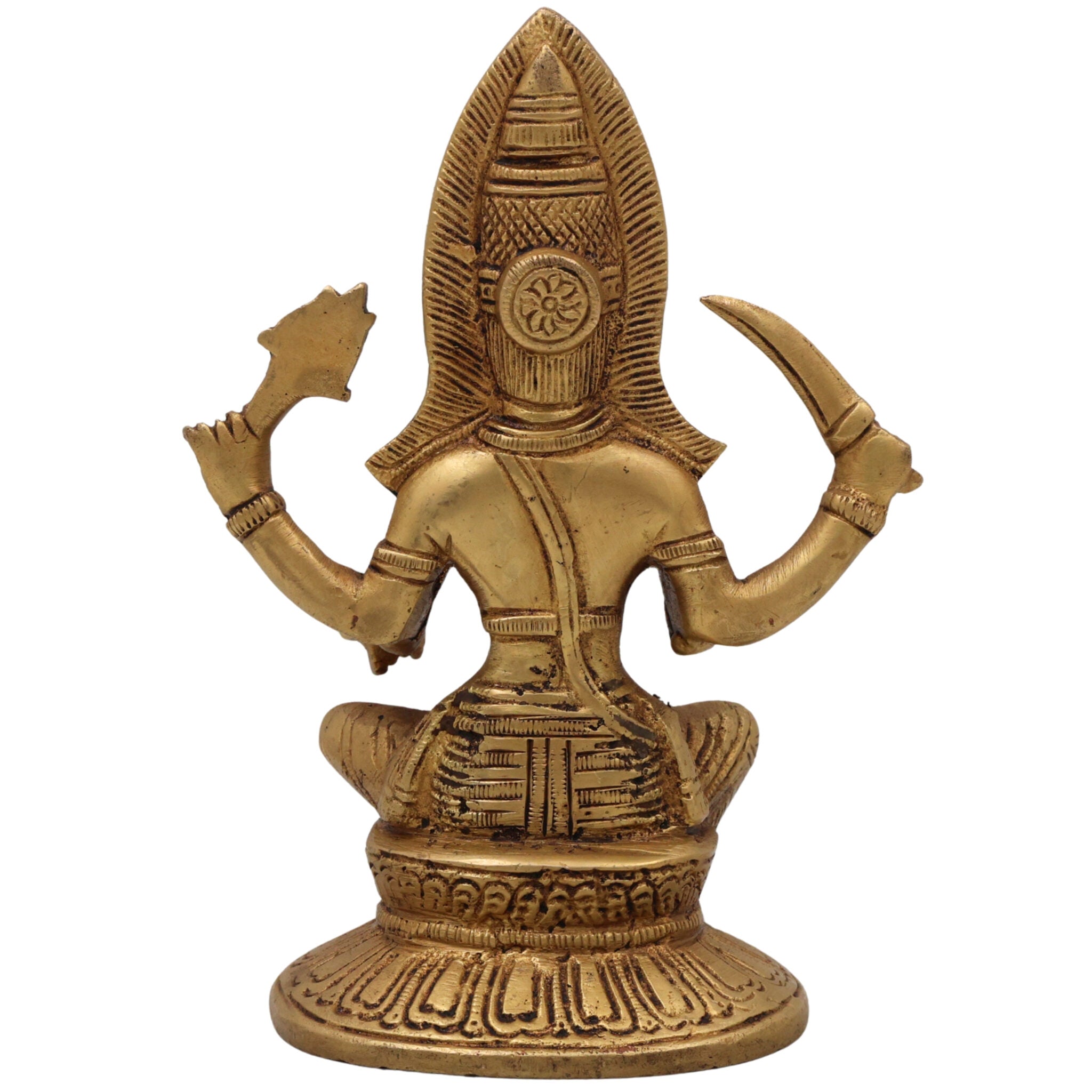 Brass Mariamman Idol, Mariyamma Devi Statue, Muthu Mariamman Vigraham for Pooja & Home Decor, Gold, 7 Inch, 1 Piece