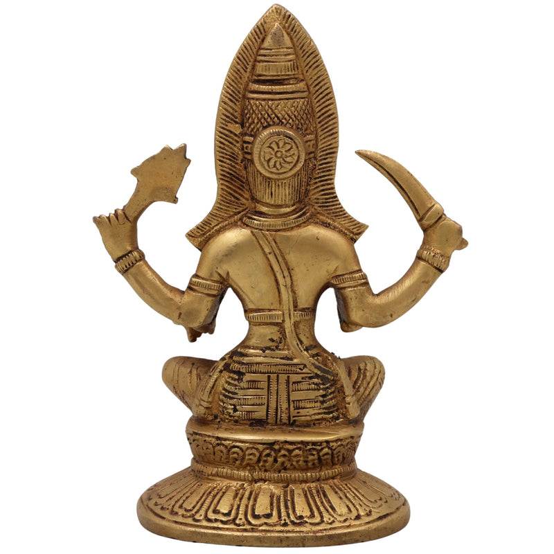 Brass Mariamman Idol, Mariyamma Devi Statue, Muthu Mariamman Vigraham for Pooja & Home Decor, Gold, 7 Inch, 1 Piece