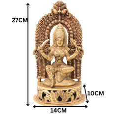 Brass Mariamman Idol, Goddess Mariamma Murti for Pooja, Home Decor & Temple, Gold, 11 Inch, 1 Piece