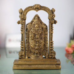 Brass Venkateshwara Idol | Lord Thirupathi Statue | Lord Balaji Idols | Tirupati Idol God Statue Showpiece | Venkateshwara Thirupathi Balaji Statue | Murti, Gold, 9 Inch, 1 Piece