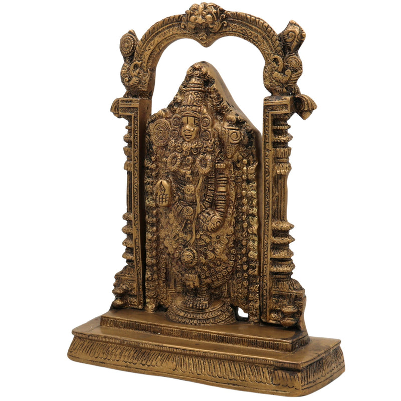 Brass Venkateshwara Idol | Lord Thirupathi Statue | Lord Balaji Idols | Tirupati Idol God Statue Showpiece | Venkateshwara Thirupathi Balaji Statue | Murti, Gold, 9 Inch, 1 Piece