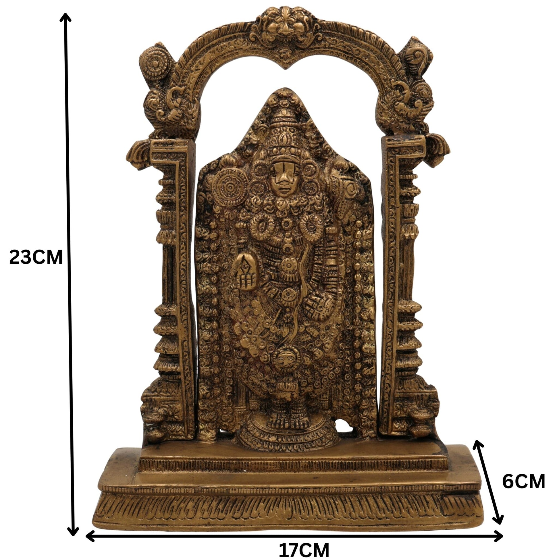 Brass Venkateshwara Idol | Lord Thirupathi Statue | Lord Balaji Idols | Tirupati Idol God Statue Showpiece | Venkateshwara Thirupathi Balaji Statue | Murti, Gold, 9 Inch, 1 Piece