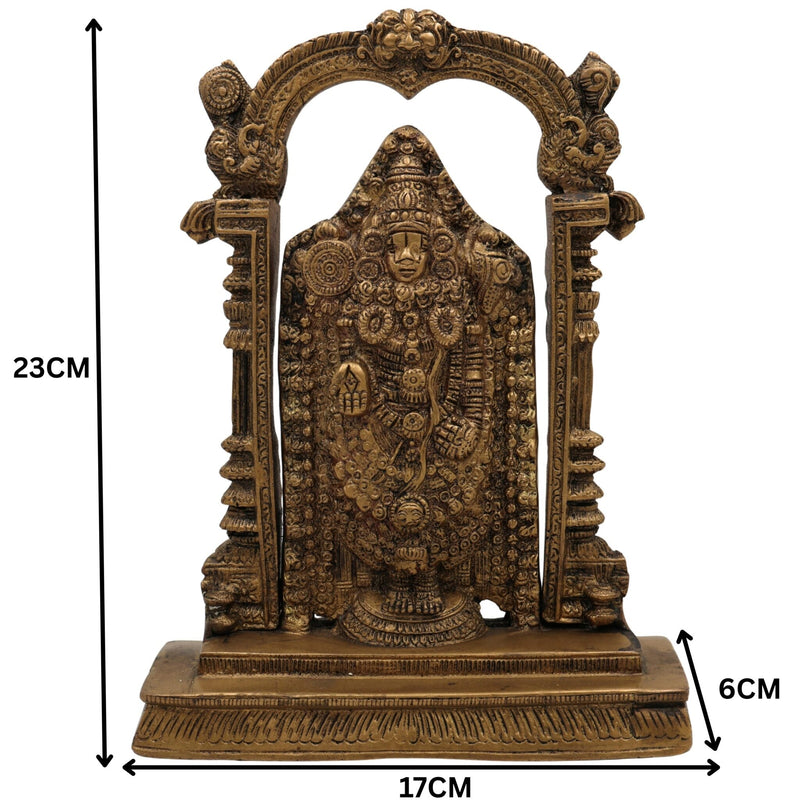 Brass Venkateshwara Idol | Lord Thirupathi Statue | Lord Balaji Idols | Tirupati Idol God Statue Showpiece | Venkateshwara Thirupathi Balaji Statue | Murti, Gold, 9 Inch, 1 Piece