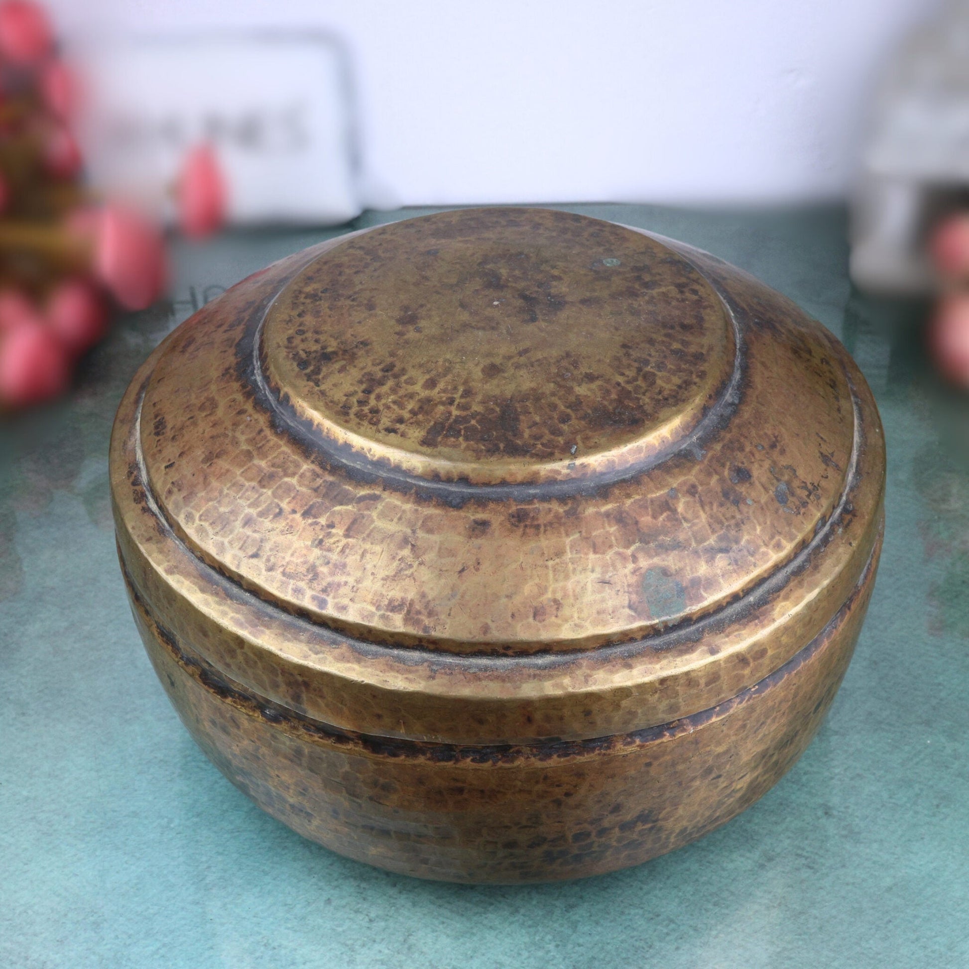 Bhunes Brass Antique Roti Boxes | Box | Multipurpose Boxes |Brass Chapati Boxes Box | Antique Brass Antiques,Gold, 6.5 Inch, 1 Piece