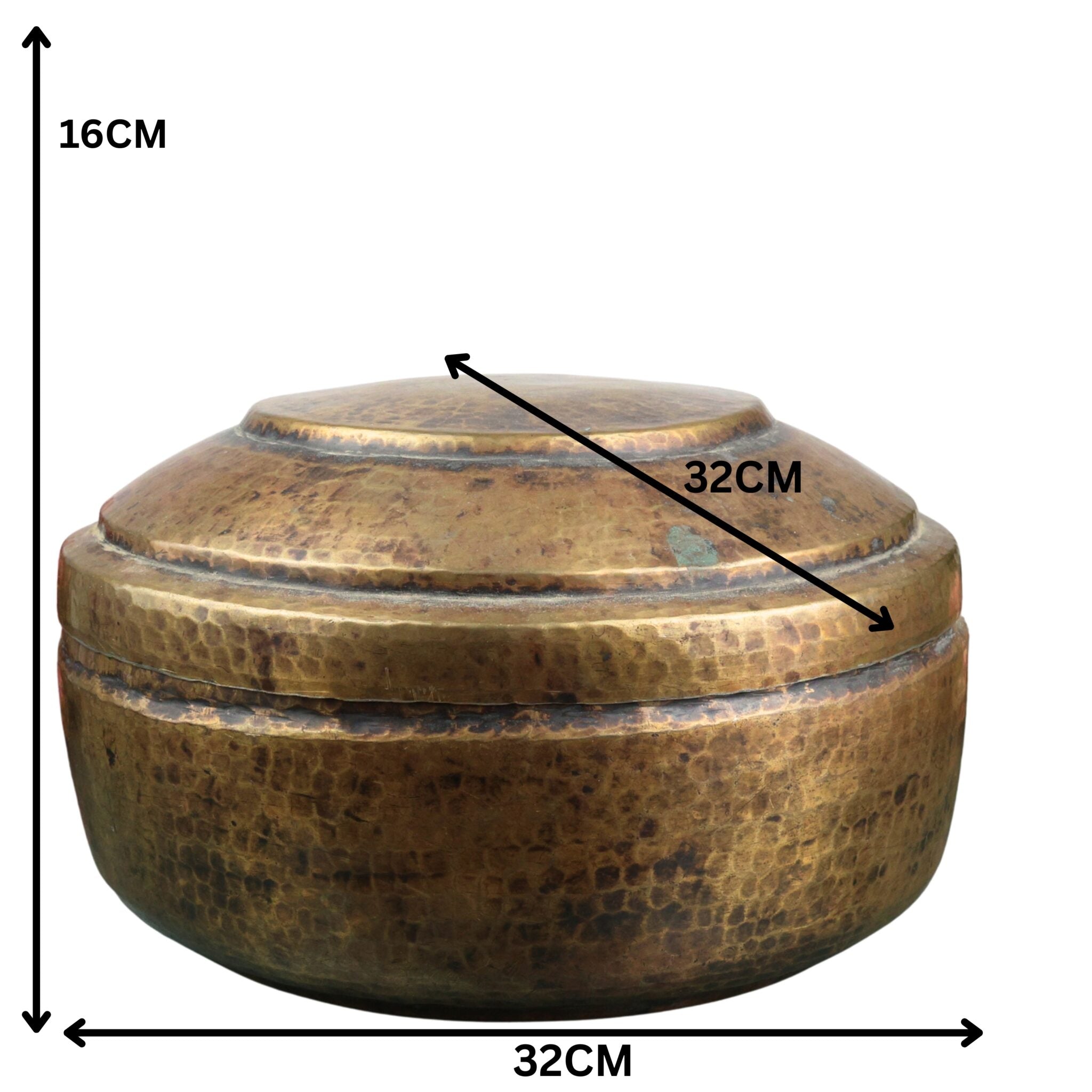 Bhunes Brass Antique Roti Boxes | Box | Multipurpose Boxes |Brass Chapati Boxes Box | Antique Brass Antiques,Gold, 6.5 Inch, 1 Piece