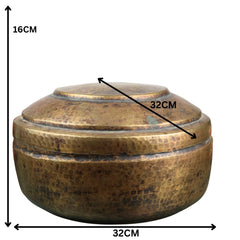 Bhunes Brass Antique Roti Boxes | Box | Multipurpose Boxes |Brass Chapati Boxes Box | Antique Brass Antiques,Gold, 6.5 Inch, 1 Piece