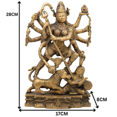 Brass Mahakali Idol – Kali Maa | Chamunda | Bhadrakali | Kalika Devi | Shyama | Durga Murti for Home Temple & Puja ,Gold, 11 Inch, 1 Piece