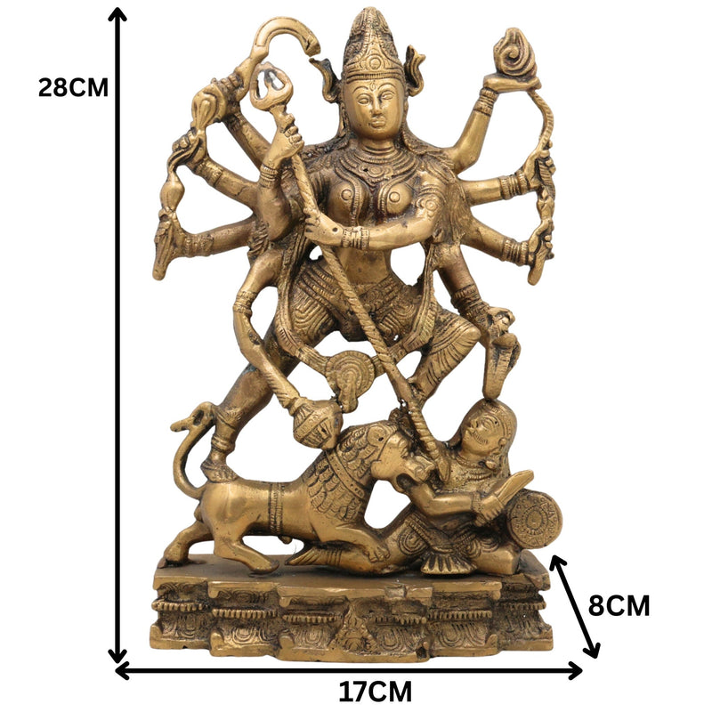 Brass Mahakali Idol – Kali Maa | Chamunda | Bhadrakali | Kalika Devi | Shyama | Durga Murti for Home Temple & Puja ,Gold, 11 Inch, 1 Piece