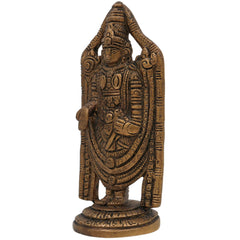 Brass Balaji Idol | Venkateswara Murti | Srinivasa Statue | Lord Vishnu Balaji Moorthi for Pooja, Home Decor, Gifts & Temple,Gold, 5 Inch, 1 Piece
