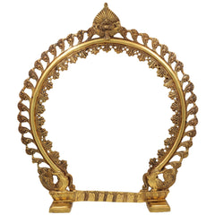 Brass Premium Prabhavali Frame | Decorative Aura Frame, Murti Halo, Temple Arch, Pooja Mandir Backdrop, Gold, 23.5 Inch, 1 Piece