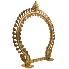 Brass Premium Prabhavali Frame | Decorative Aura Frame, Murti Halo, Temple Arch, Pooja Mandir Backdrop, Gold, 23.5 Inch, 1 Piece