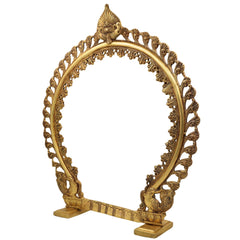 Brass Premium Prabhavali Frame | Decorative Aura Frame, Murti Halo, Temple Arch, Pooja Mandir Backdrop, Gold, 23.5 Inch, 1 Piece