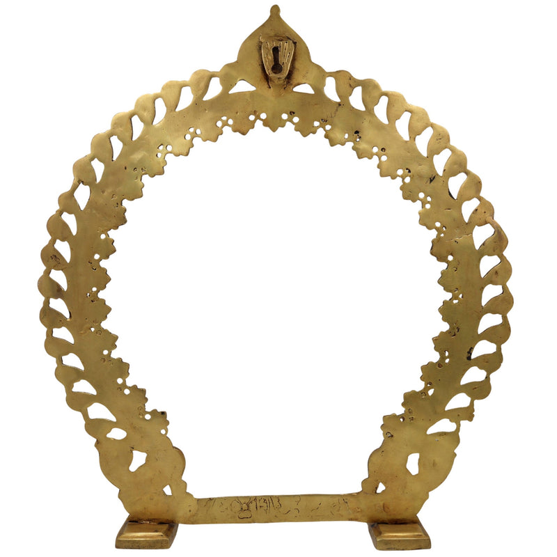 Brass Premium Prabhavali Frame | Decorative Aura Frame, Murti Halo, Temple Arch, Pooja Mandir Backdrop, Gold, 23.5 Inch, 1 Piece