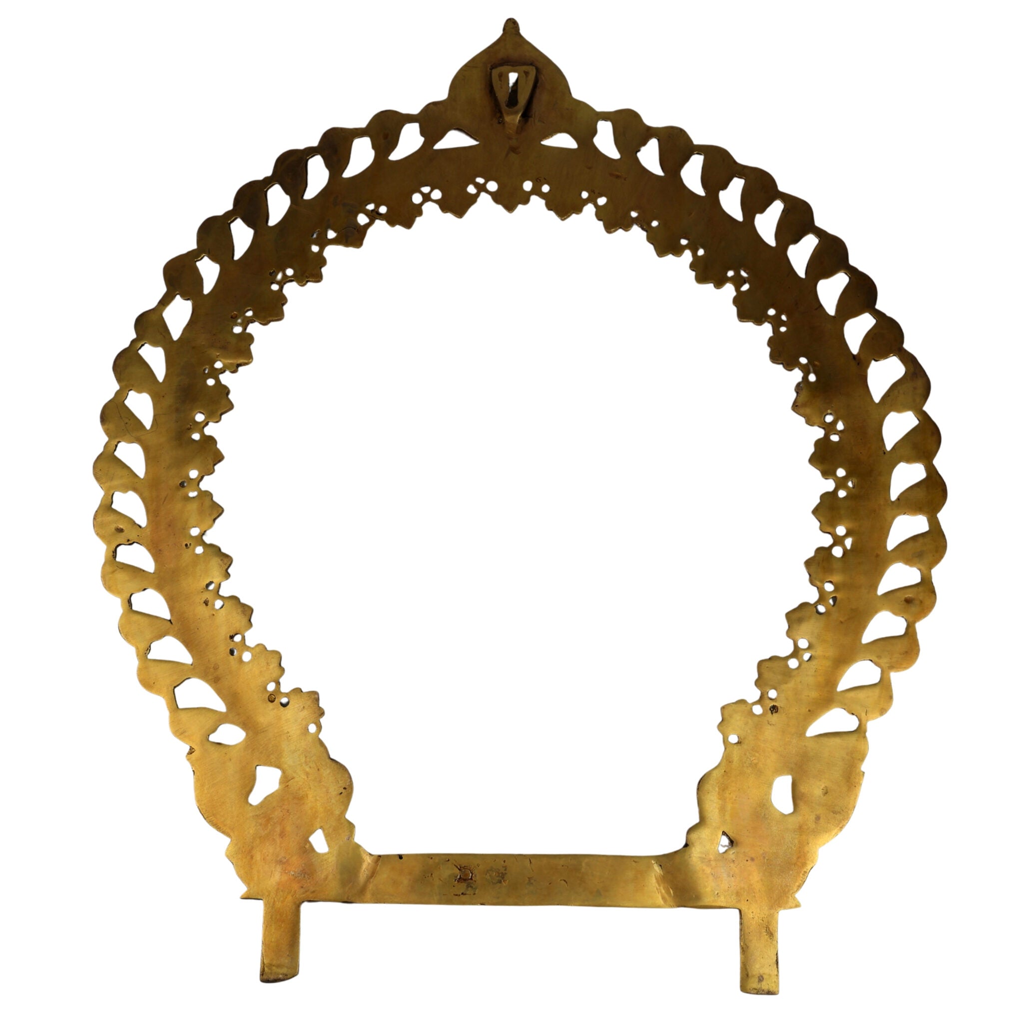 Handcrafted Brass Big Prabhavali, Traditional Temple Arch Frame for Deity, Pooja Room, Wall Hanging & Home Decor | Makara Torana, Tiruvasi, Kirtimukha Design, Gold, 24 Inch, 1 Piece