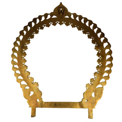 Handcrafted Brass Big Prabhavali, Traditional Temple Arch Frame for Deity, Pooja Room, Wall Hanging & Home Decor | Makara Torana, Tiruvasi, Kirtimukha Design, Gold, 24 Inch, 1 Piece